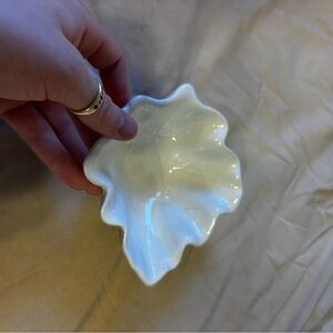 Brand New! Elegant White Leaf-Shaped Ceramic Dish
